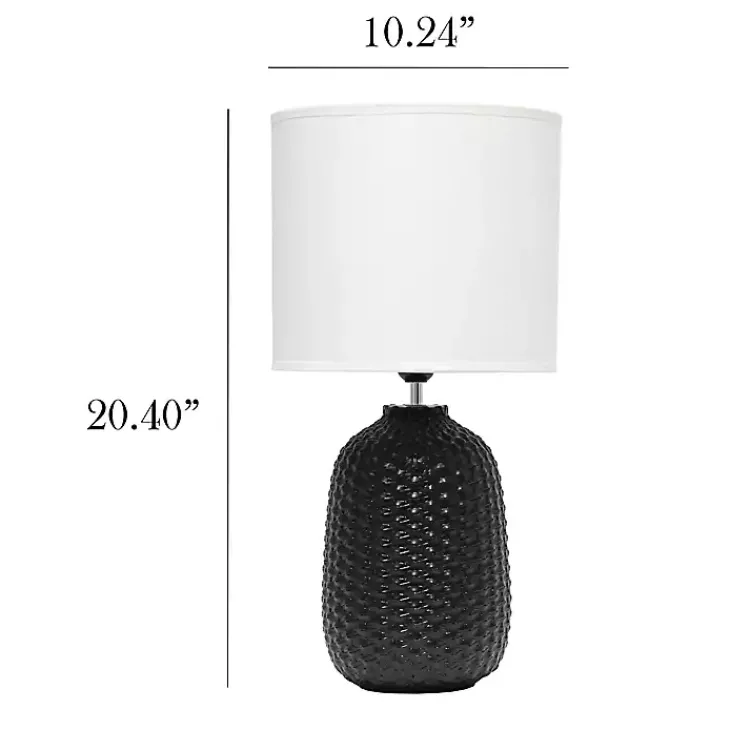 Kirklands Home Purled Ceramic Table Lamp Black New