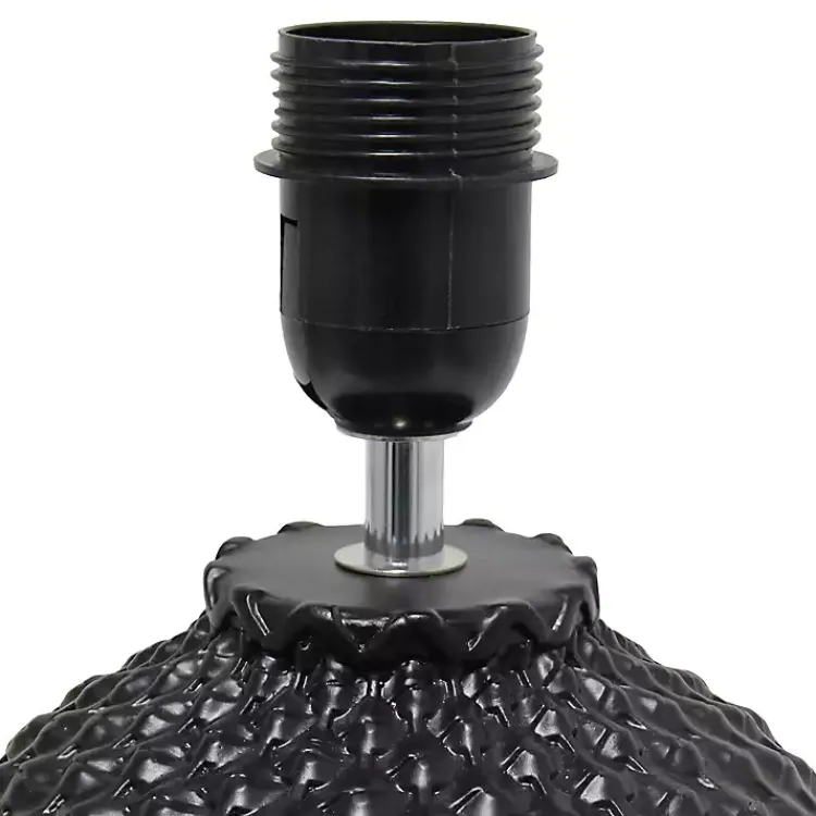 Kirklands Home Purled Ceramic Table Lamp Black New