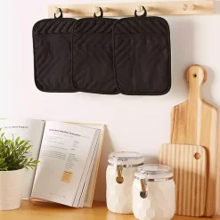 Kirklands Home Quilted 3-pc. Potholder Set Black Clearance