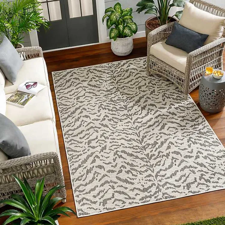 Kirklands Home Black Ravello Outdoor Rug, 5x7 Online