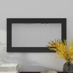 Kirklands Home Black Rectangular Wood Wall Mirror, 24x42 in. Online