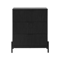 Kirklands Home Reeded 3-Drawer Dresser Black Outlet