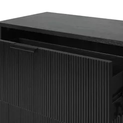 Kirklands Home Reeded 3-Drawer Dresser Black Outlet