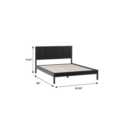 Kirklands Home Reeded Headboard Queen Bed Black Clearance