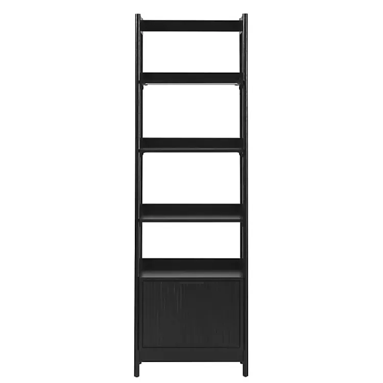 Kirklands Home Reeded Wood Holmes Narrow Bookcase Black Clearance