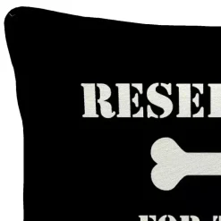Kirklands Home Black Reserved for the Dog Outdoor Pillow New