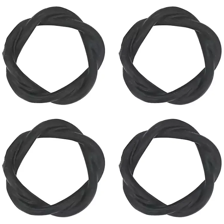 Kirklands Home Resin Twisted Napkin Rings, Set of 4 Black Clearance
