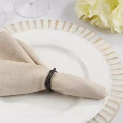 Kirklands Home Resin Twisted Napkin Rings, Set of 4 Black Clearance