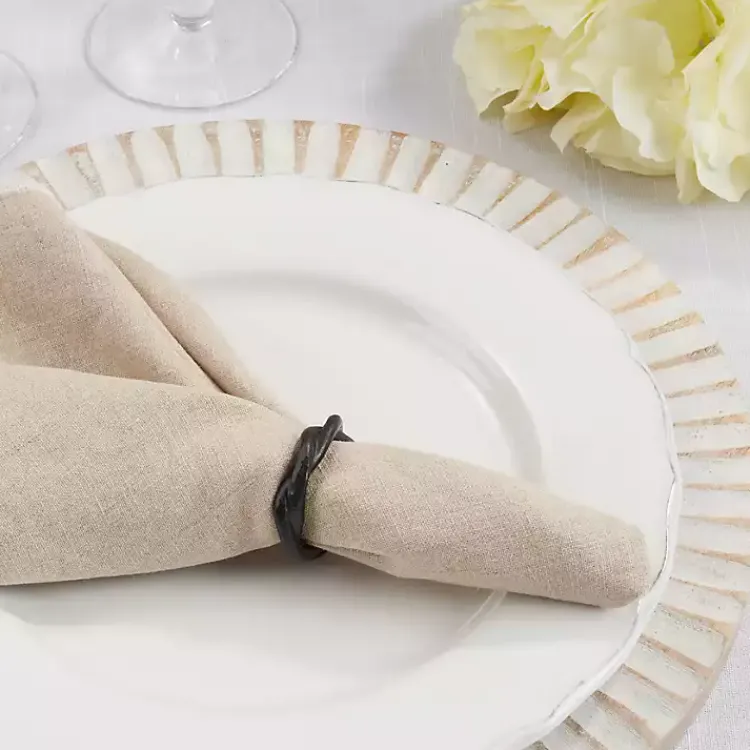 Kirklands Home Resin Twisted Napkin Rings, Set of 4 Black Clearance