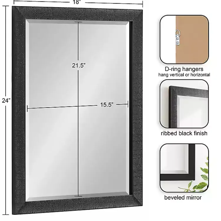 Kirklands Home Black Reyna Rectangle Wall Mirror Hot