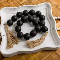 Decorative Accents>Kirklands Home Ribbed Bead Garland Black