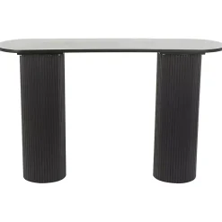 Kirklands Home Ribbed Pillars Console Table Black New