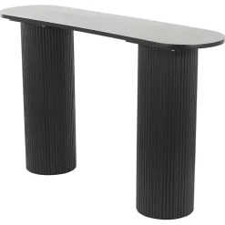 Kirklands Home Ribbed Pillars Console Table Black New