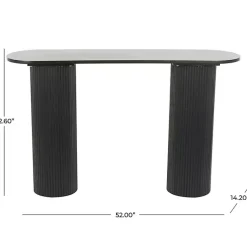 Kirklands Home Ribbed Pillars Console Table Black New