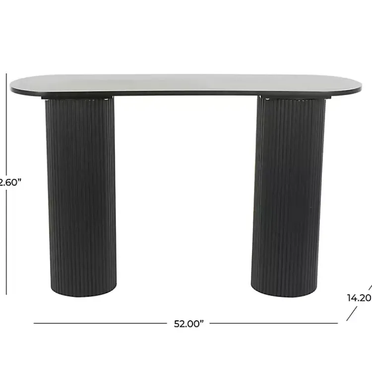 Kirklands Home Ribbed Pillars Console Table Black New