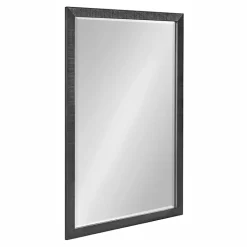 Kirklands Home Black Ribbed Renna Wall Mirror, 24x36 in.