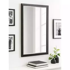 Kirklands Home Black Ribbed Renna Wall Mirror, 24x36 in.