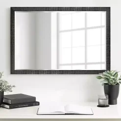 Kirklands Home Black Ribbed Renna Wall Mirror, 24x36 in.