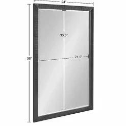 Kirklands Home Black Ribbed Renna Wall Mirror, 24x36 in.