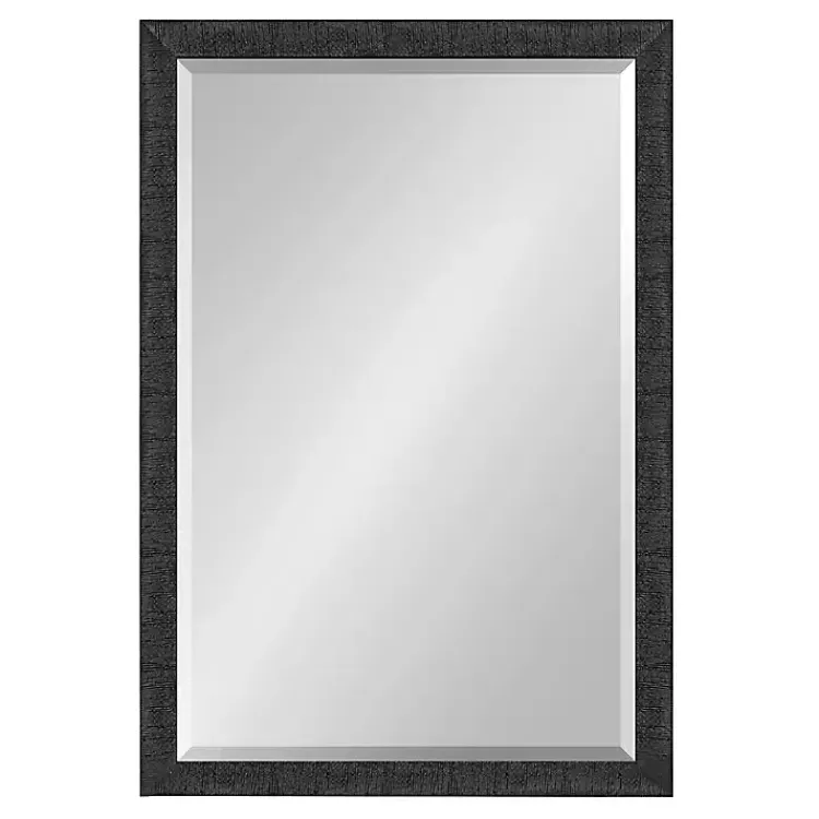 Kirklands Home Black Ribbed Renna Wall Mirror, 20x30 in. New
