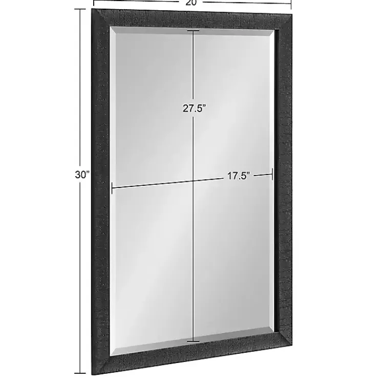 Kirklands Home Black Ribbed Renna Wall Mirror, 20x30 in. New