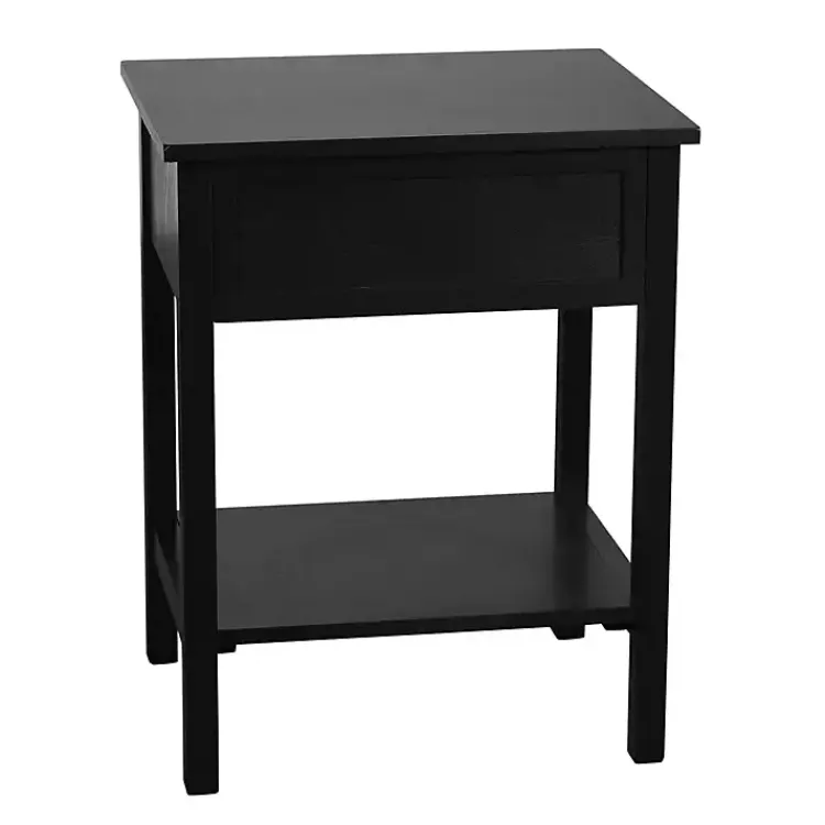 Kirklands Home Ribbed Wood Colleen Accent Table Black New