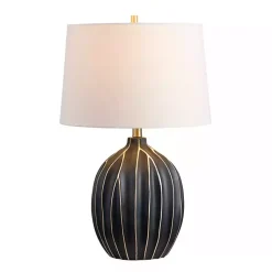 Kirklands Home Black Ridge Ceramic Table Lamp Ivory Outlet