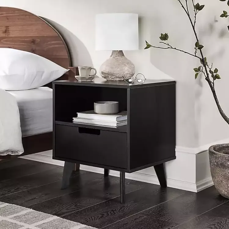 Kirklands Home Riviera Single Drawer Nightstand Black Sale