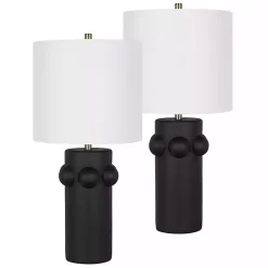 Kirklands Home Black Robust Table Lamps, Set of 2 White Clearance
