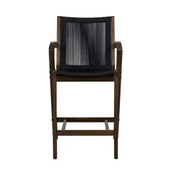 Kirklands Home Rope and Brown Wood Counter Stool Black Outlet