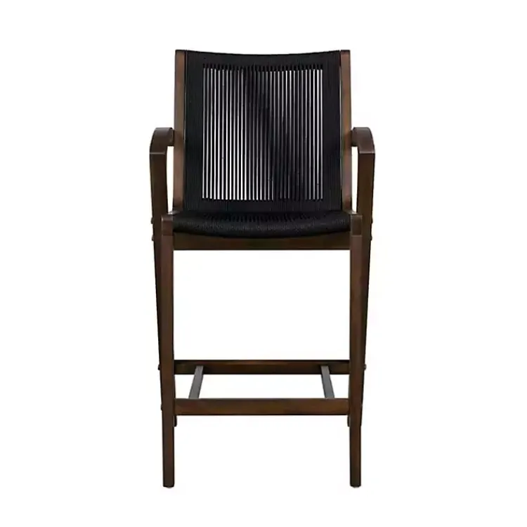 Kirklands Home Rope and Brown Wood Counter Stool Black Outlet