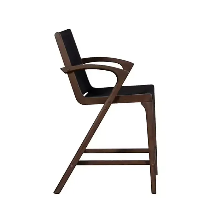 Kirklands Home Rope and Brown Wood Counter Stool Black Outlet