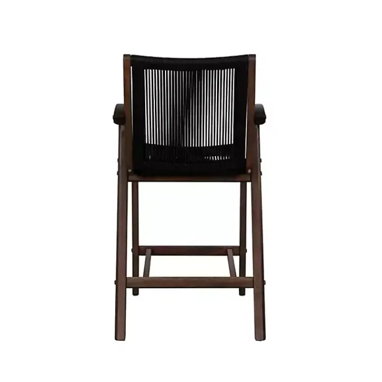 Kirklands Home Rope and Brown Wood Counter Stool Black Outlet