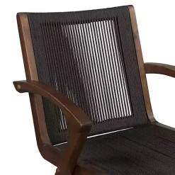 Kirklands Home Rope and Brown Wood Counter Stool Black Outlet