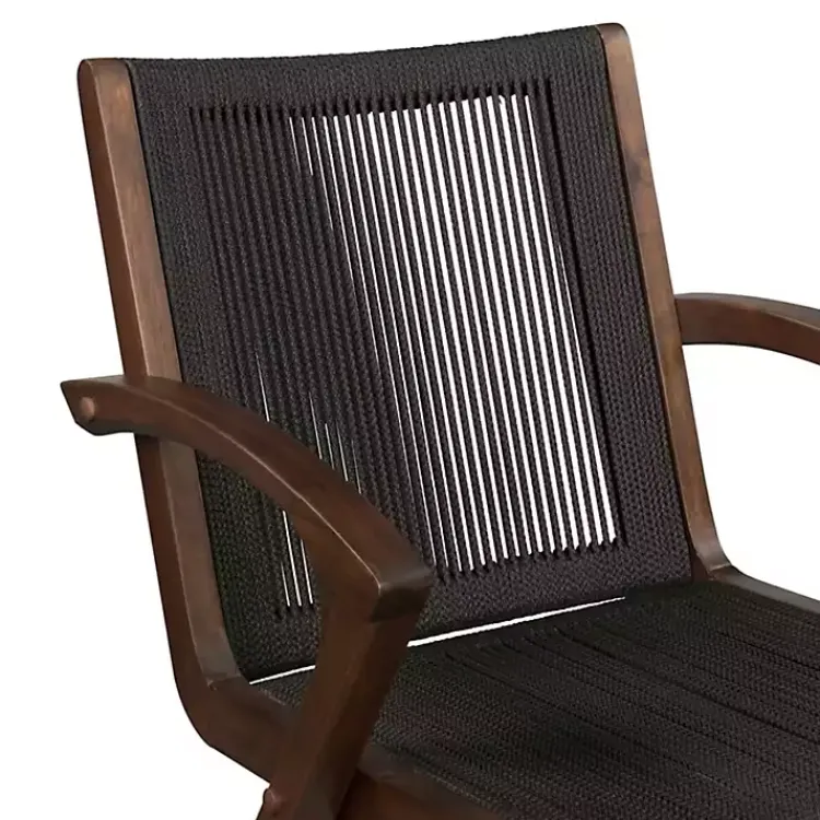Kirklands Home Rope and Brown Wood Counter Stool Black Outlet