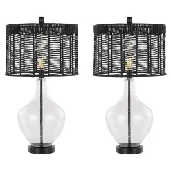 Kirklands Home Rope Jenny Table Lamps, Set of 2 Black New