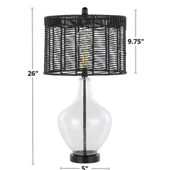 Kirklands Home Rope Jenny Table Lamps, Set of 2 Black New
