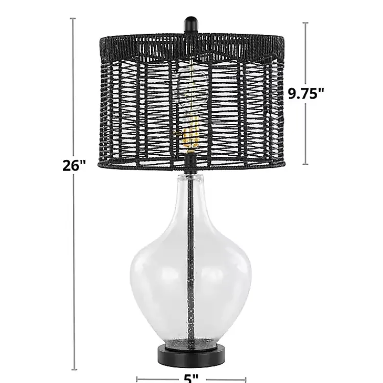Kirklands Home Rope Jenny Table Lamps, Set of 2 Black New