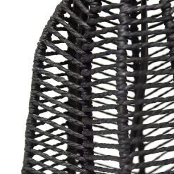 Kirklands Home Black Rope Woven Table Lamp White