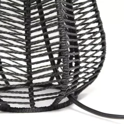 Kirklands Home Black Rope Woven Table Lamp White