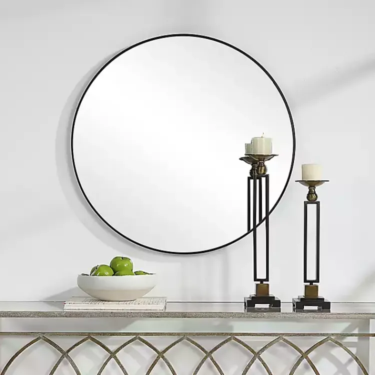 Kirklands Home Black Round Simple Frame Large Wall Mirror Online