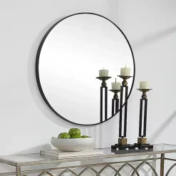 Kirklands Home Black Round Simple Frame Large Wall Mirror Online