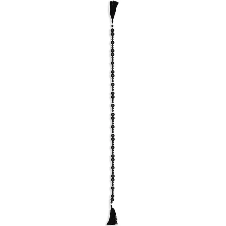 Decorative Accents>Kirklands Home Round Wood Bead Tassel Garland Black