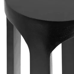 Kirklands Home Round Wood Devon Accent Table Black Discount