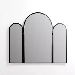 Kirklands Home Rounded Edge Trifold Wall Mirror Black Discount