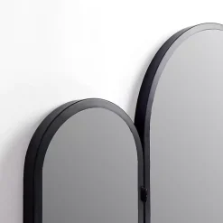Kirklands Home Rounded Edge Trifold Wall Mirror Black Discount