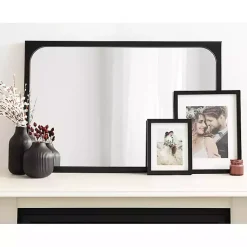 Kirklands Home Rounded Rectangle Wall Mirror Black