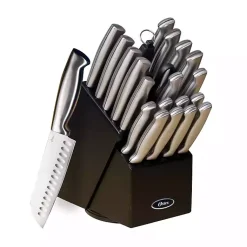 Kirklands Home Black Rubberwood Block Satin 22-pc. Cutlery Set New