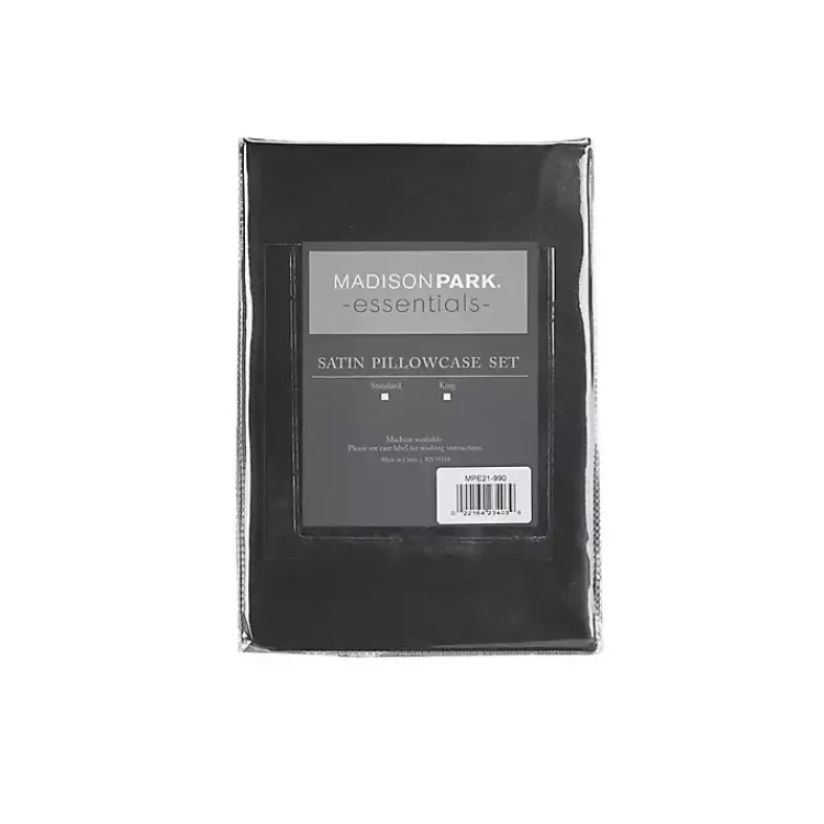 Kirklands Home Satin Standard 2-pc. Pillow Case Set Black Clearance