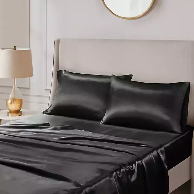Kirklands Home Satin Standard 2-pc. Pillow Case Set Black Clearance